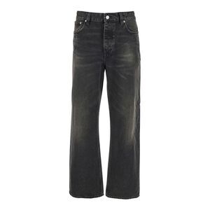 Won Hundred Men Black Jeans With Belt Loops In Denim Man